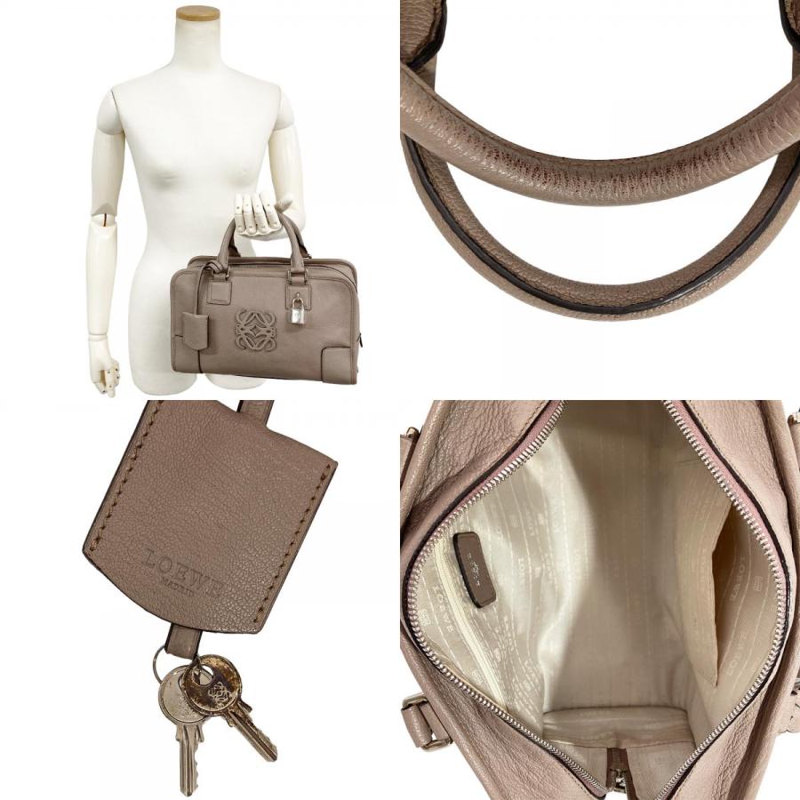 LOEWE アマソナ ハンドバッグ グレージュ LOEWE（ロエベ） アマソナ 28 ハンドバッグ レザー シルバー金具