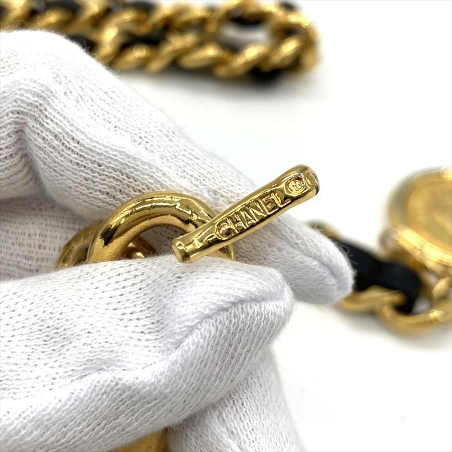 CHANEL シャネル ココマーク チェーン ベルト レザー 75cm ブラック