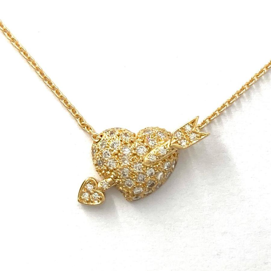 Starr jewelry ハート型ダイヤモンドネックレス STAR JEWELRY（スタージュエリー） 美品 ダイヤ 0.07ct ハート