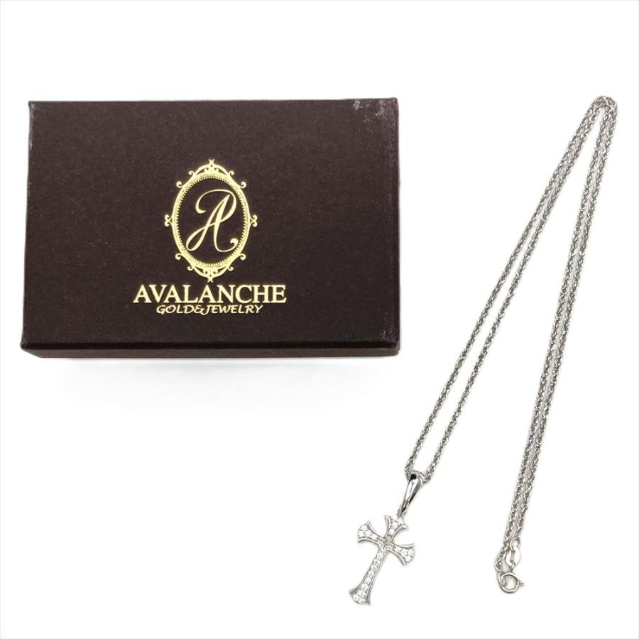 アヴァランチ AVALANCHE クロス ネックレス K10WG 5.6g 10K ホワイト