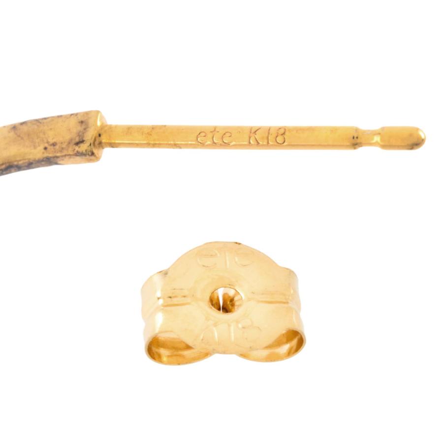 エテ ete クラフト オーバル ピアス 871459 K18YG 2.9g SV925 イエローゴールド コーティング フープ レディース | ete | 02