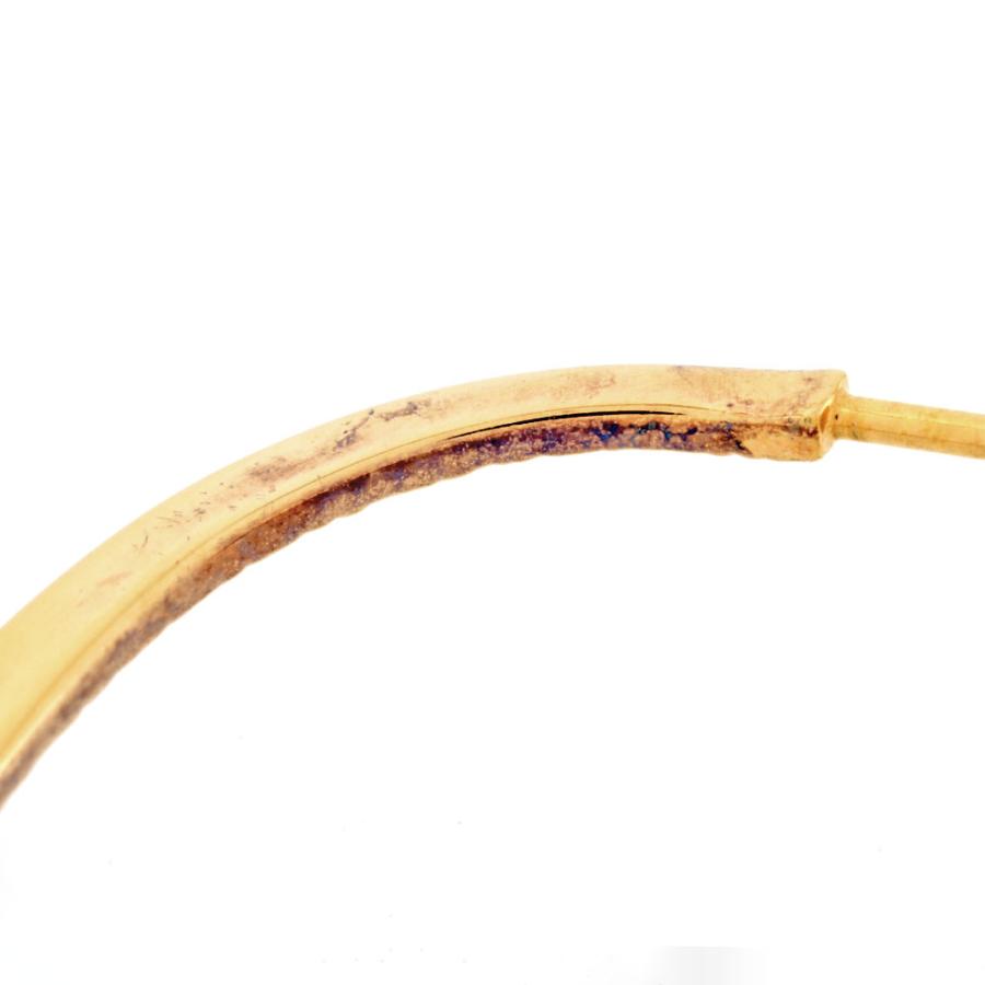 エテ ete クラフト オーバル ピアス 871459 K18YG 2.9g SV925 イエローゴールド コーティング フープ レディース | ete | 03