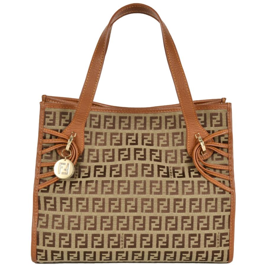 FENDI（フェンディ） ズッキーノ ハンドバッグ キャンバス レザー