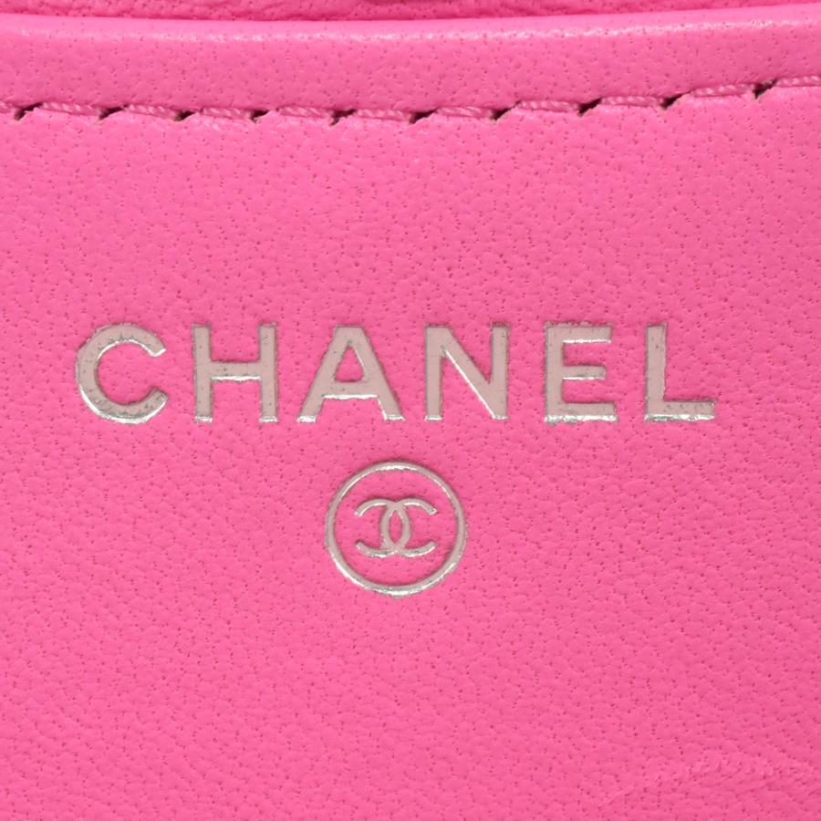 シャネル CHANEL マトラッセ フォンケース チェーンウォレット ショルダーバッグ ラムスキン ピンク シルバー金具 ココマーク 31番台_6