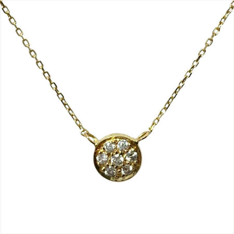【新品仕上げ済】イエローゴールドパヴェダイヤモンドネックレス マリハ MARIHA パヴェ ダイヤ ネックレス ダイヤモンド K18YG 0.9g