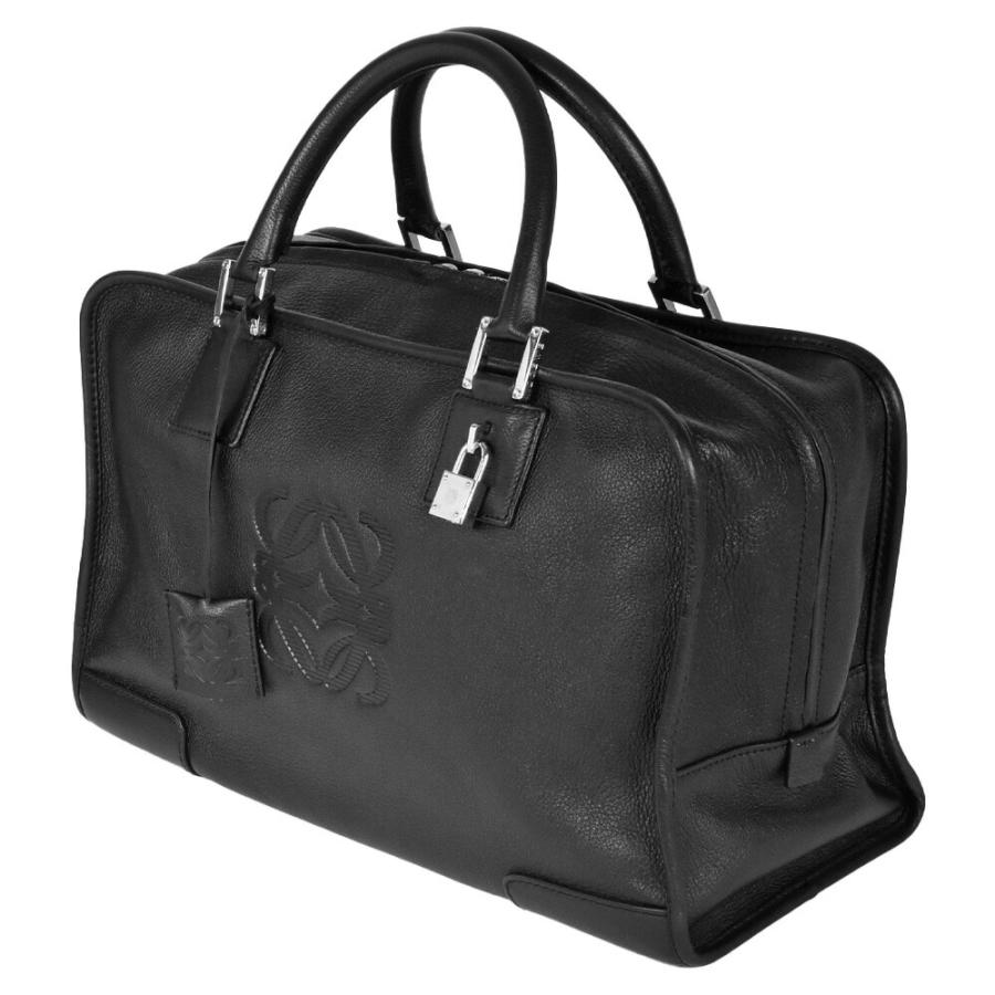 【ワケあり】ロエベ　LOEWE　アマソナ　レザー36 LOEWE ロエベ アマソナ36 レザー ハンドバッグ ブラック vintage