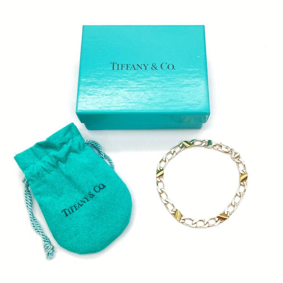 Tiffany&Co. 925 K18 コンビ フィガロチェーン ブレスレット 美品