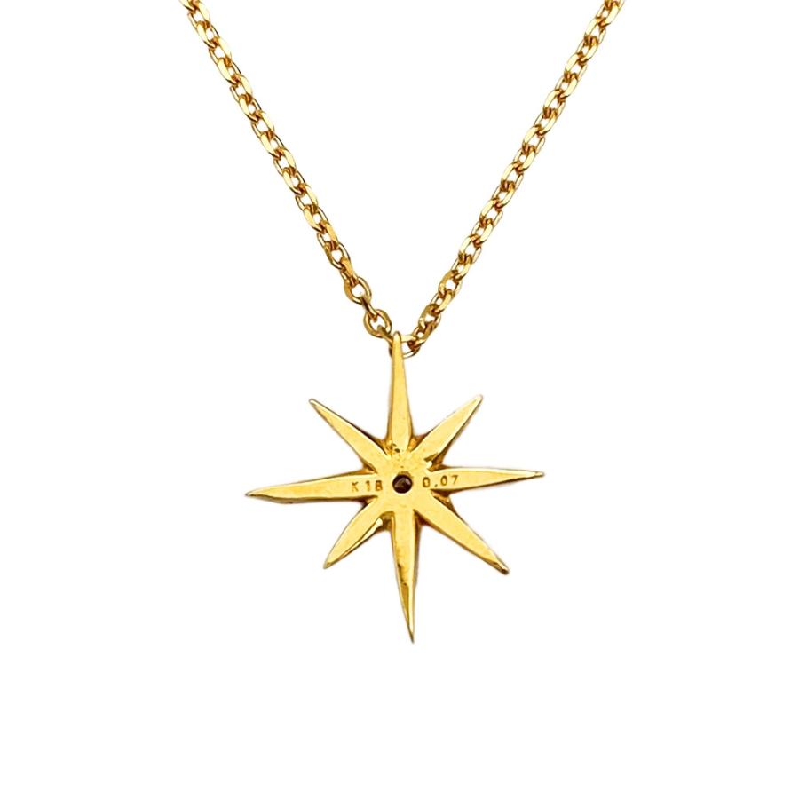 agete（アガット） スター ネックレス ダイヤモンド 0.07ct K18YG 1.8g