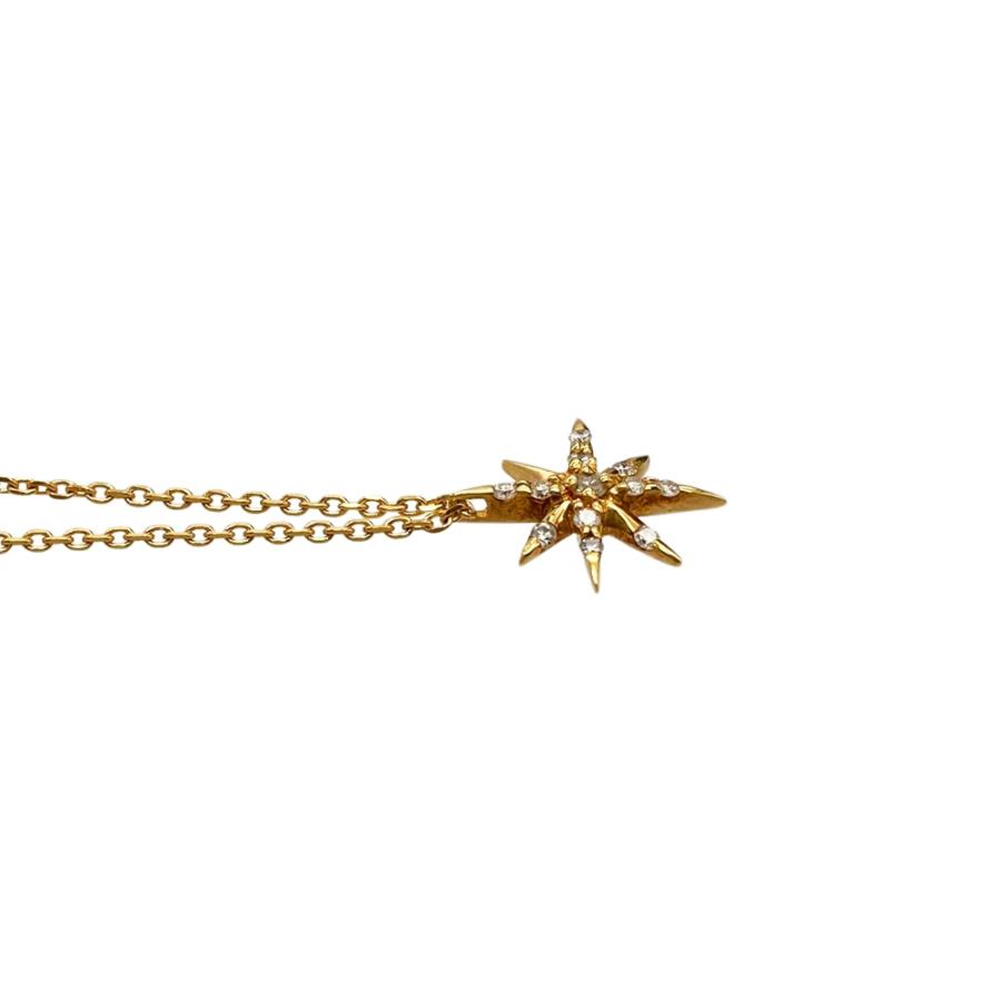 agete（アガット） スター ネックレス ダイヤモンド 0.07ct K18YG 1.8g