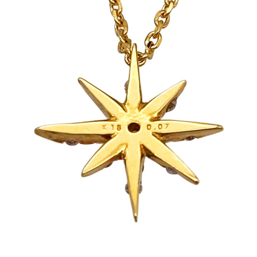 agete（アガット） スター ネックレス ダイヤモンド 0.07ct K18YG 1.8g
