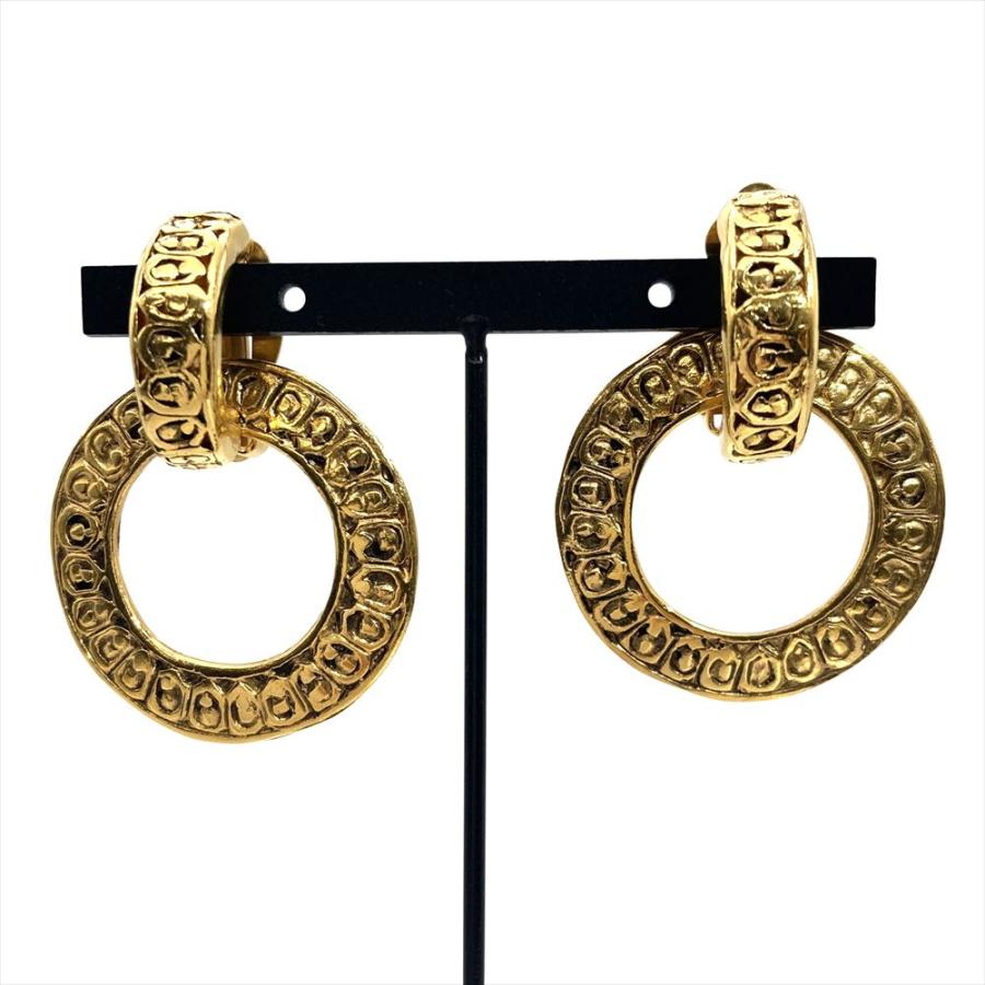 CHANEL フープ ロゴ イヤリング ヴィンテージ シャネル ゴールド CHANEL（ヴィンテージ シャネル） CHANEL ロゴ ビッグ フープ