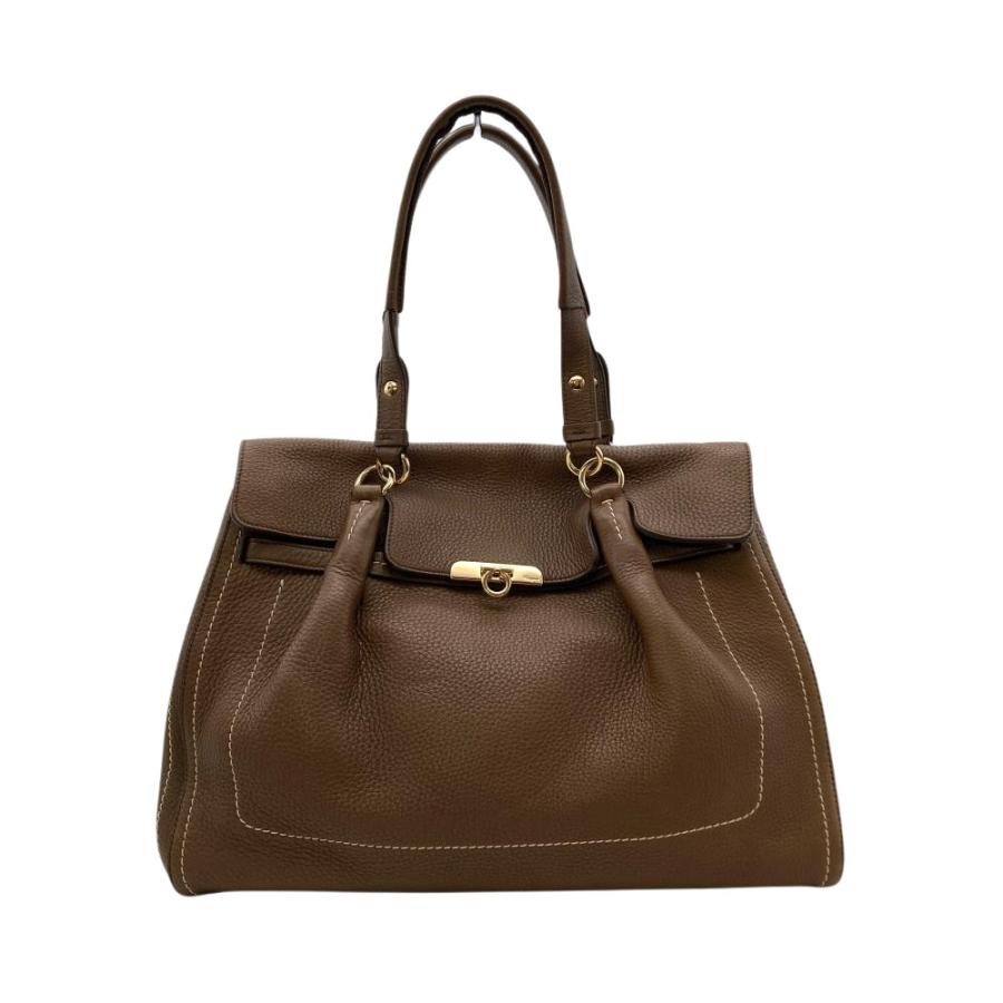フェラガモ Ferragamo ガンチーニ トートバッグ DH-21 ブラウン