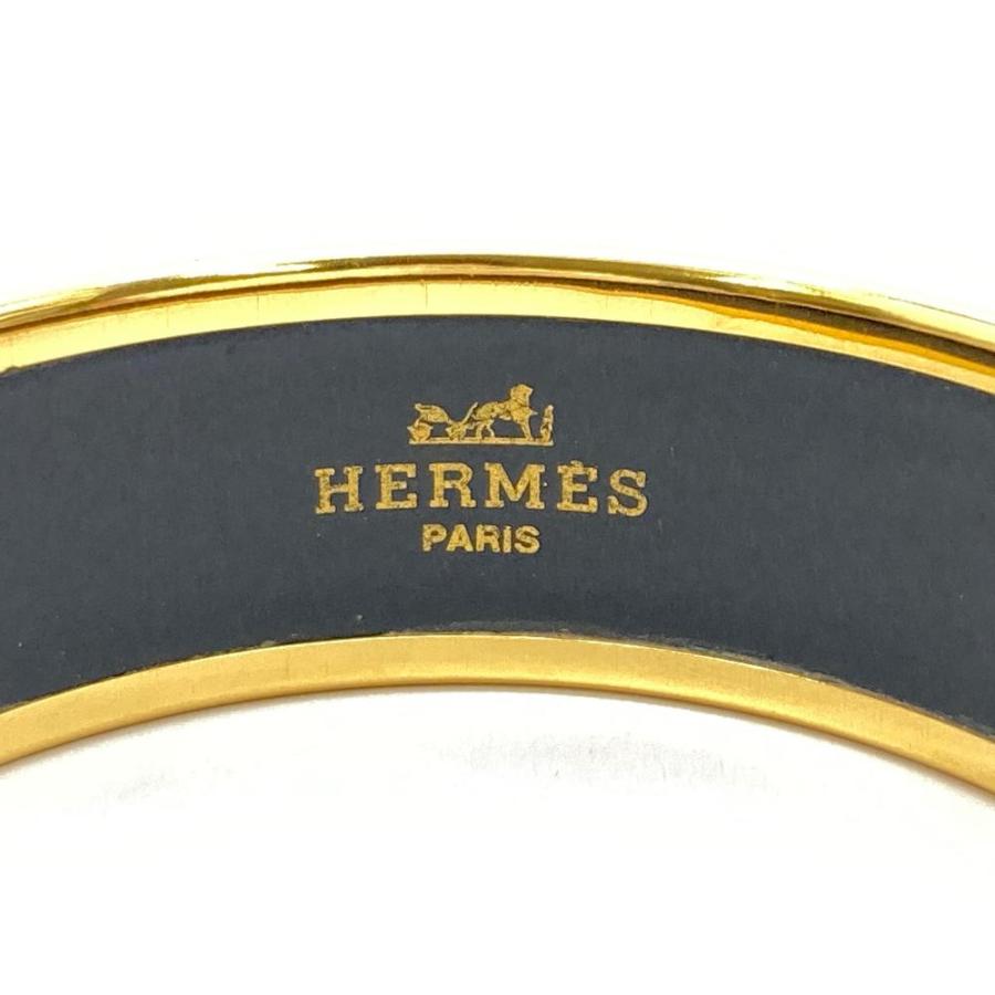 HERMES（エルメス） エマイユGM バングル カフ ブラック ゴールド金具 