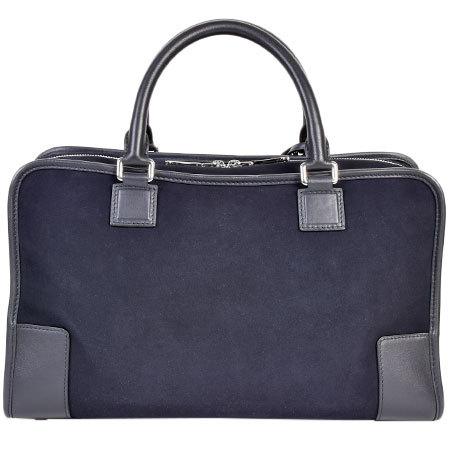 LOEWE（ロエベ） ハンドバッグ アマソナ36 ネイビー スエード/レザー