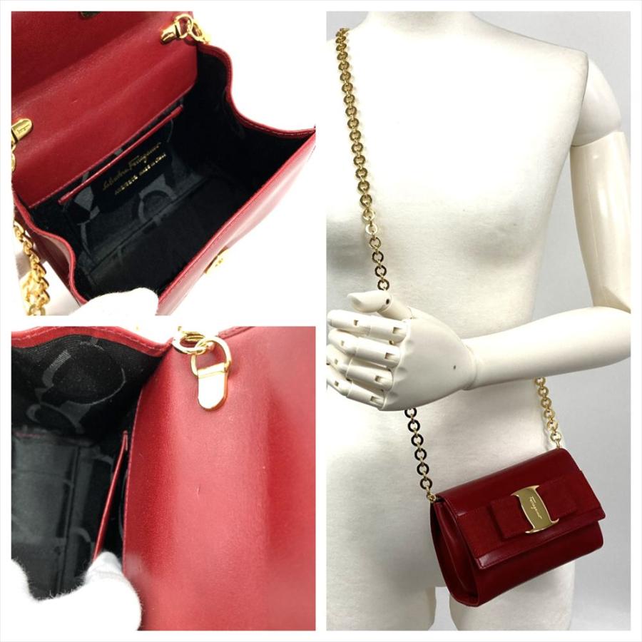 フェラガモ Ferragamo ヴァラリボン ショルダーバッグ 2WAY レザー