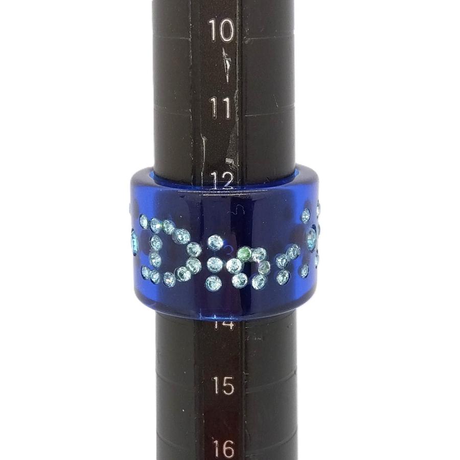 ディオール Dior リング 指輪 プラスチック 約13号 ブルー ロゴ