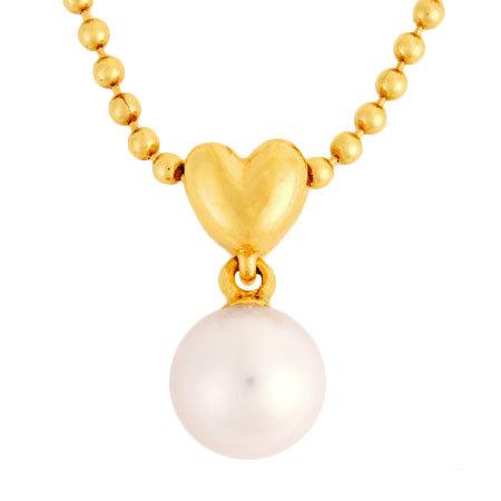田崎真珠 TASAKI パール 5.5mm あこや真珠 ネックレス K18YG ハート  