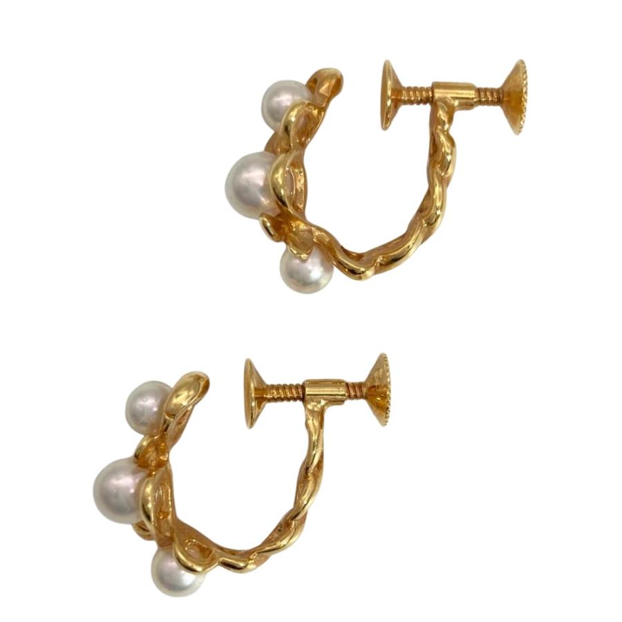 TASAKI タサキ ベビーパール ペアチャーム ピアス イヤリング K18 タサキ TASAKI ベビーパール 約3.5mm-4.5mm リーフ イヤリング K18YG