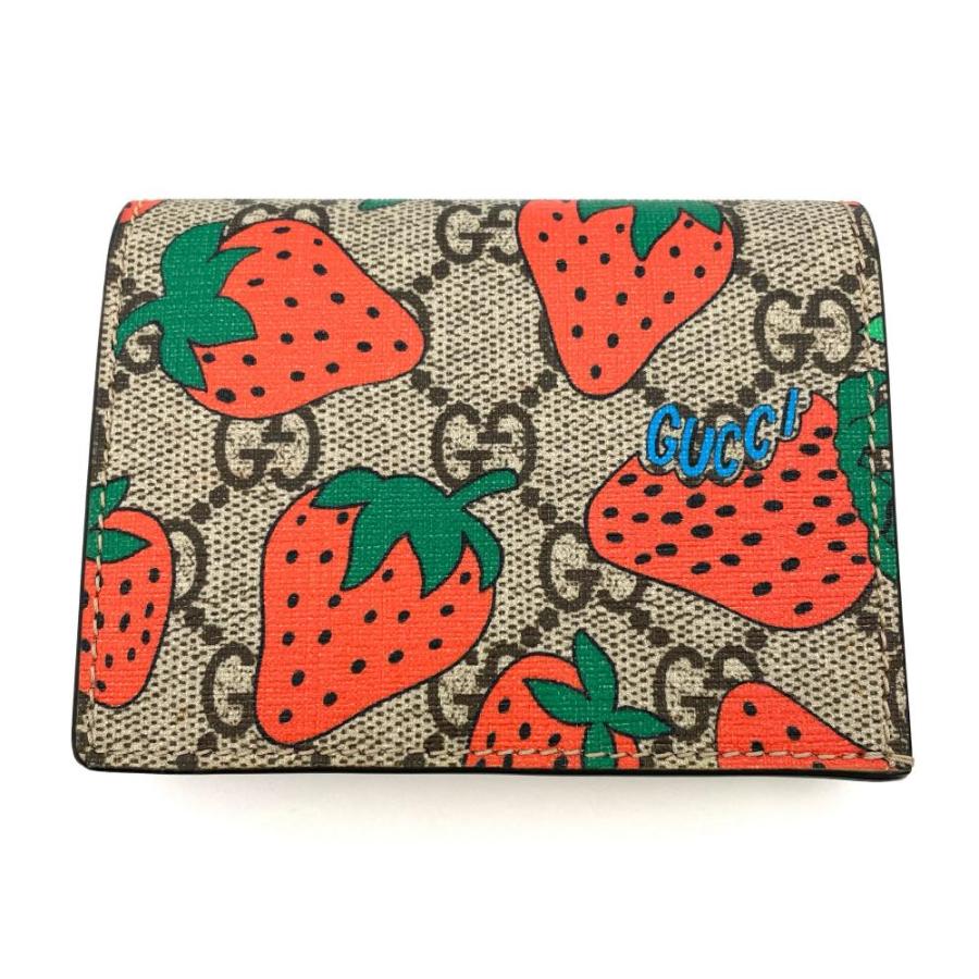 GUCCI（グッチ） ストロべリープリント 二つ折り財布 GGスプリーム