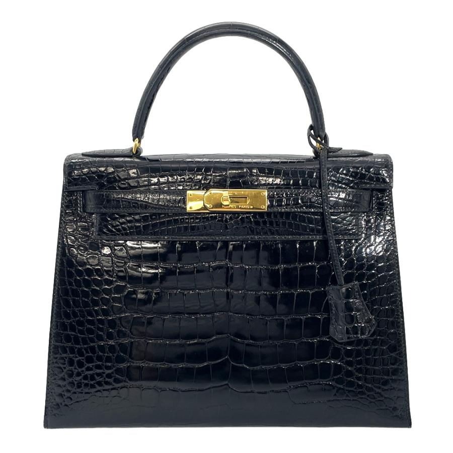 ‼️‼️‼️‼️‼️早い者勝ち‼️‼️‼️‼️‼️エルメス　アリゲーター　バンド　P刻印　ブラック Kelly エルメス HERMES ケリー 28 ハンドバッグ アリゲーター 〇U刻印