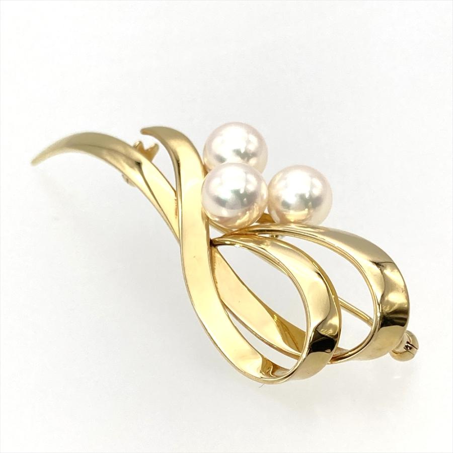 MIKIMOTO（ミキモト） MIKIMOTO 3P パール 6.0mm ブローチ K18YG 7.5g
