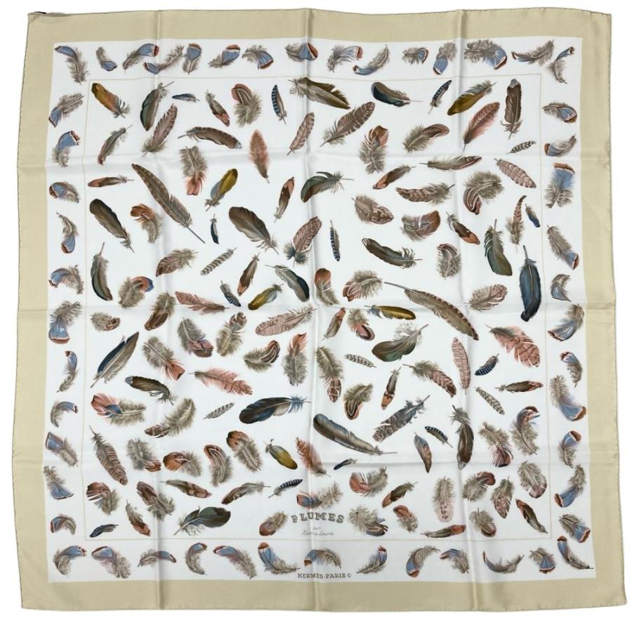 HERMES/エルメス カレ90 ペイズリー シルク スカーフ h_019 HERMES エルメス カレ90 PLUMES par Henri de Linares スカーフ シルク