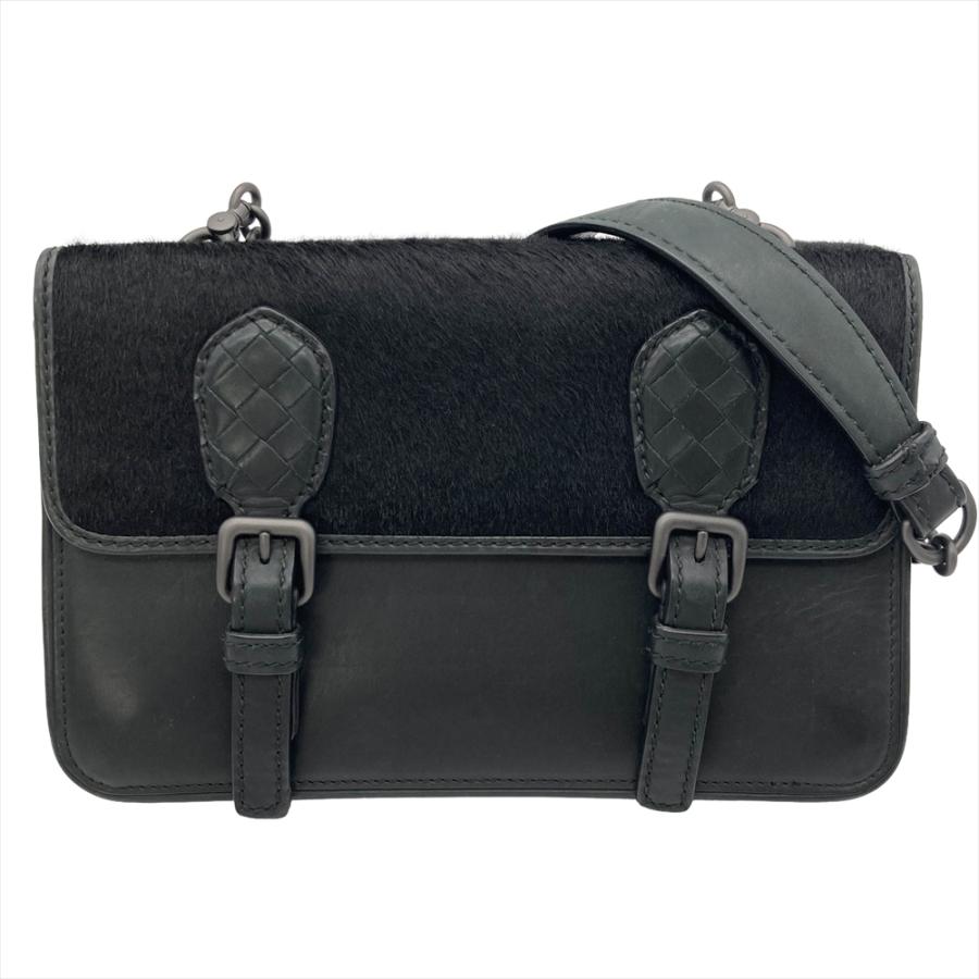 BOTTEGA VENETA イントレチャート　ショルダーバッグ　ブラック ボッテガヴェネタ BOTTEGA VENETA イントレチャート ショルダーバッグ