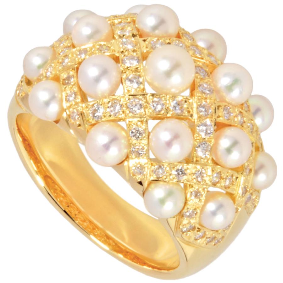 リング 指輪 ダイヤモンド 0.63ct 約14号 K18YG 11.8g ベビーパール 