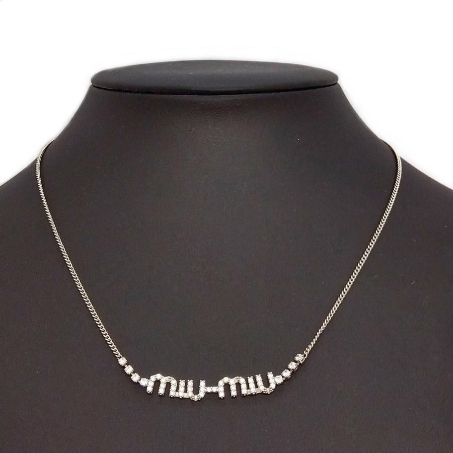 miu ミュウミュウ MIUMIU クリスタル付 ネックレス メタル miu ミュウミュウ MIUMIU クリスタル付 ネックレス メタル