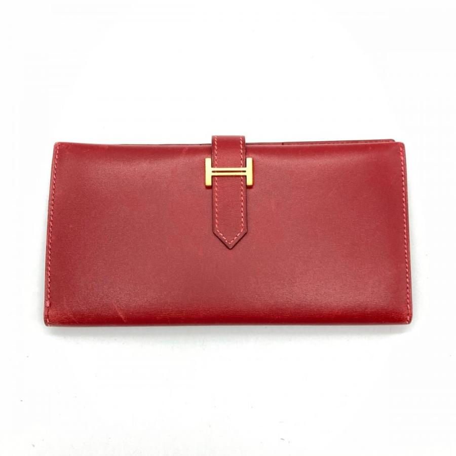 【国内正規品】値下げ不可⚠️エルメス♦︎ベアンスフレ♦︎レッド♦︎ゴールド金具♦︎ HERMES（エルメス） ベアン スフレ 長財布 ボックスカーフ □F刻印