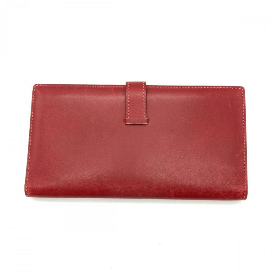 お*ち様 エルメス　ベアン　長財布 H金具 レザー ブラック レッド HERMES（エルメス） ベアン スフレ 長財布 ボックスカーフ □F刻印