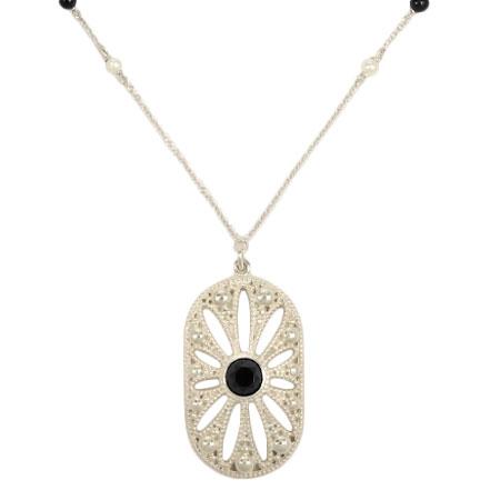 ★極美品★　 ティファニー ジーグフェルド オニキスパール ロングネックレス TIFFANY&Co. ティファニー Tiffany&Co ジーグフェルド オニキス