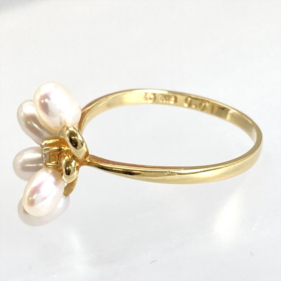 タサキ TASAKI 淡水パール リング 指輪 ダイヤモンド 0.01ct 約13号