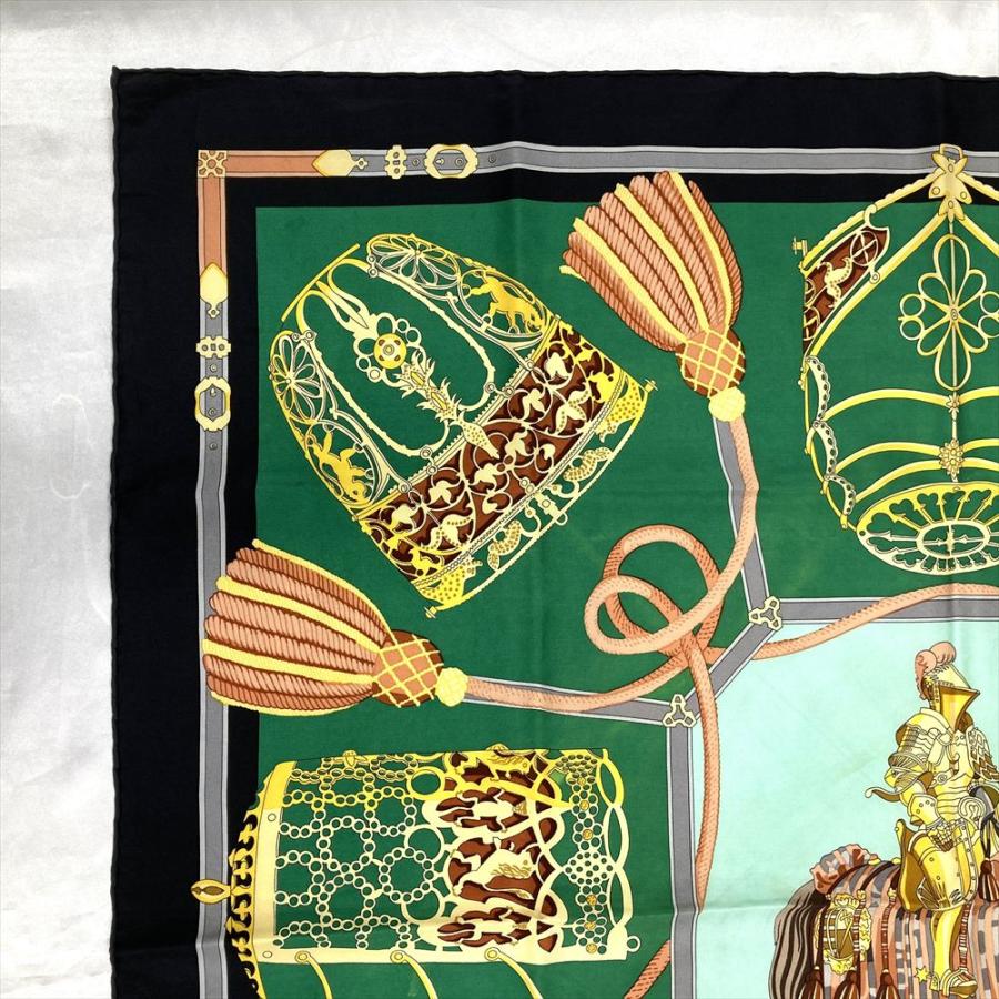 HERMES（エルメス） カレ90 LES MUSEROLLES 鼻革 スカーフ グリーン