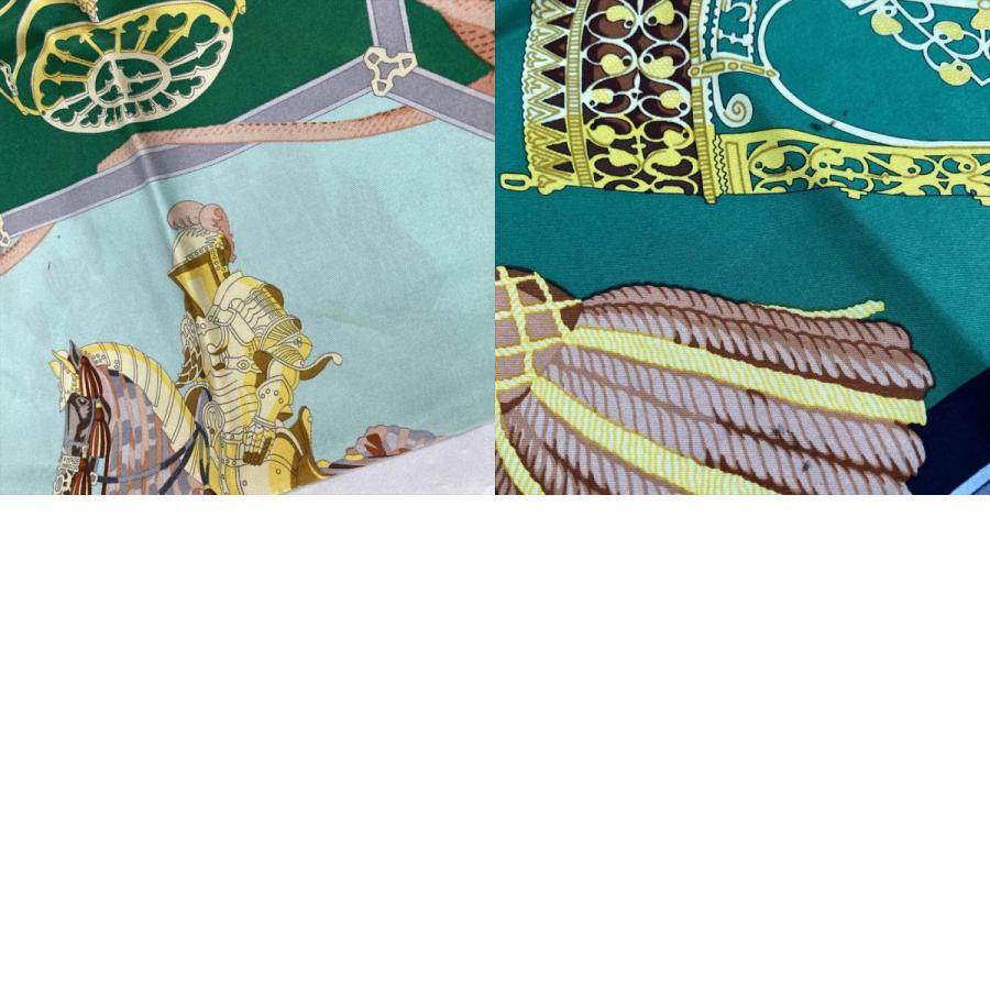 HERMES（エルメス） カレ90 LES MUSEROLLES 鼻革 スカーフ グリーン