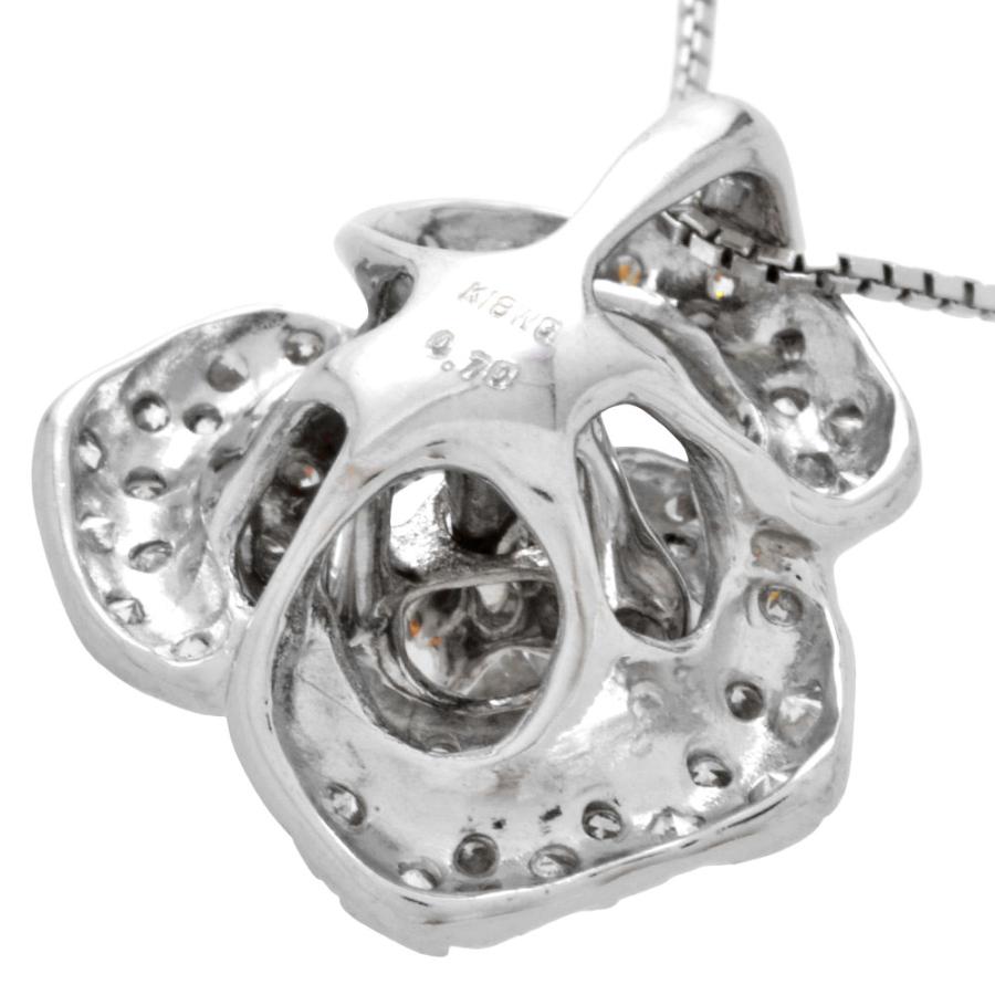 フラワーモチーフ ペンダント ネックレス ダイヤモンド 0.7ct K18WG