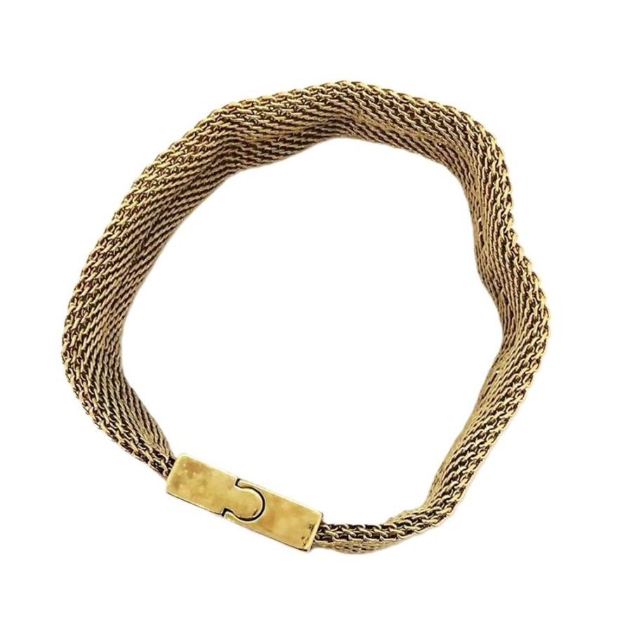 GUCCI ブルー 編み込み ブレスレット GUCCI（グッチ） ロゴ メッシュ 編み込み ブレスレット ITALY