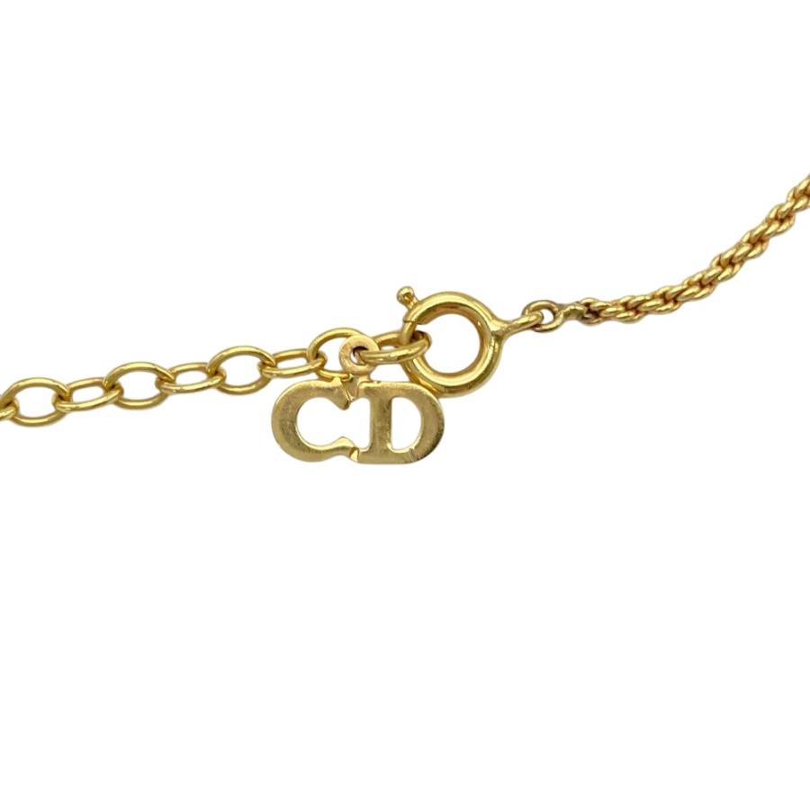ディオール Dior ロゴ ハート モチーフ ラインストーン ネックレス