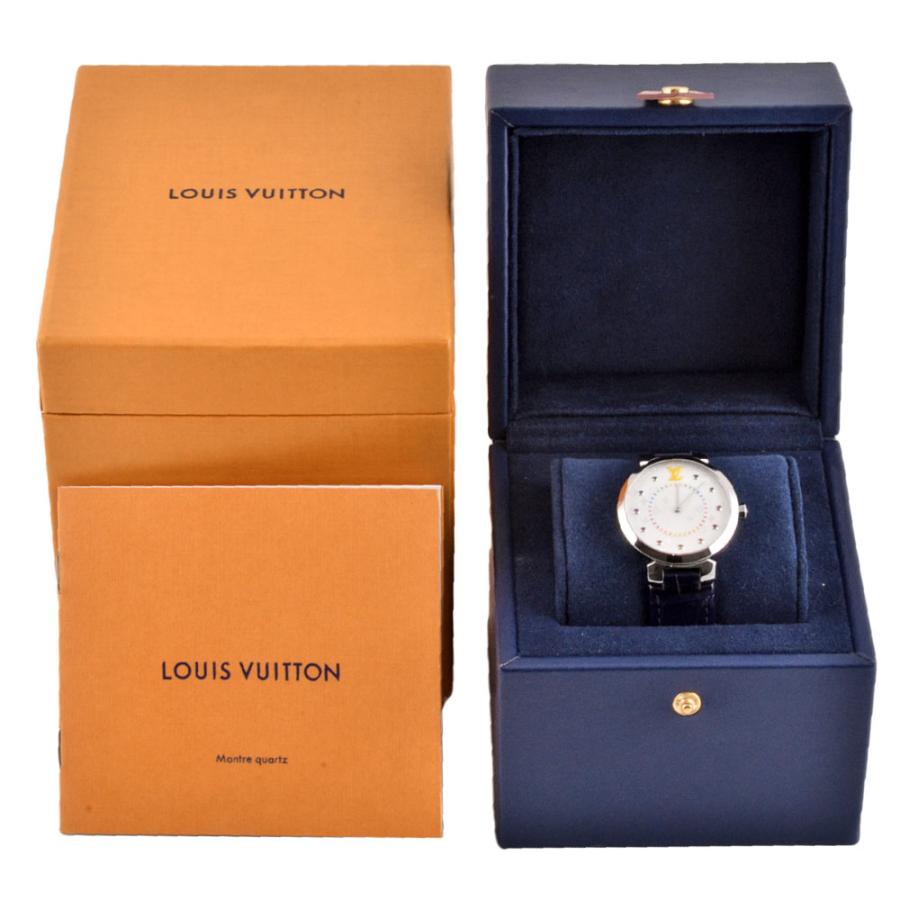 ルイ・ヴィトン LOUIS VUITTON QA159 タンブール スリムMM レインボー 11Pダイヤ クォーツ レディース 美品 _887463【ev10】 LOUIS VUITTON - ルイ・ヴィトン LOUIS VUITTON QA159 タンブール