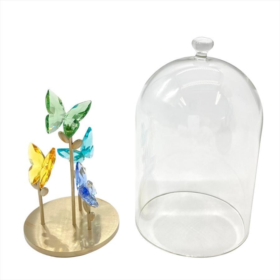 【希少品】スワロフスキー 蝶々 Jungle Beatsバタフライガラス鐘 New 100% SWAROVSKI Crystal Jungle Beats Butterfly Bell Jar Deco