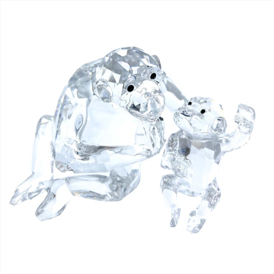 SWAROVSKI（スワロフスキー） チンパンジーの親子 オブジェ 置物