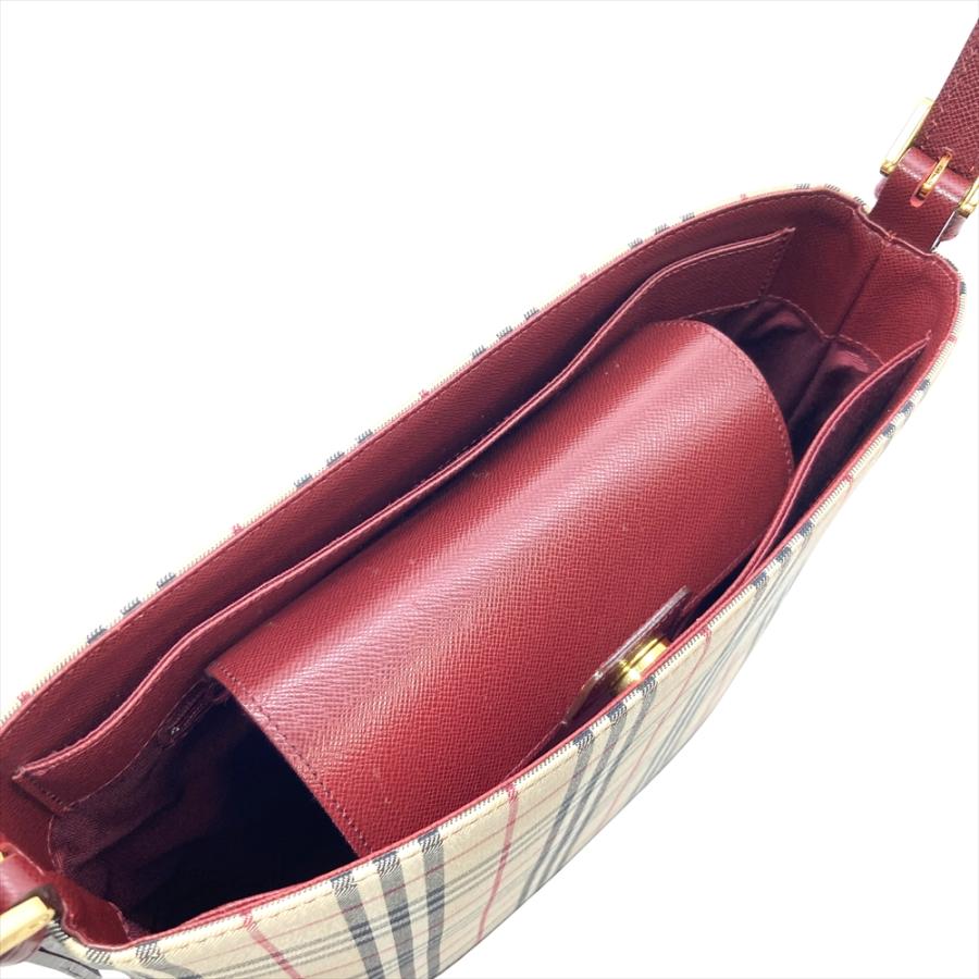 【状態良好】BURBERRY ワンショルダーバッグ ノバチェック ゴールド BURBERRY（バーバリー） ノバチェック ショルダーバッグ ベージュ