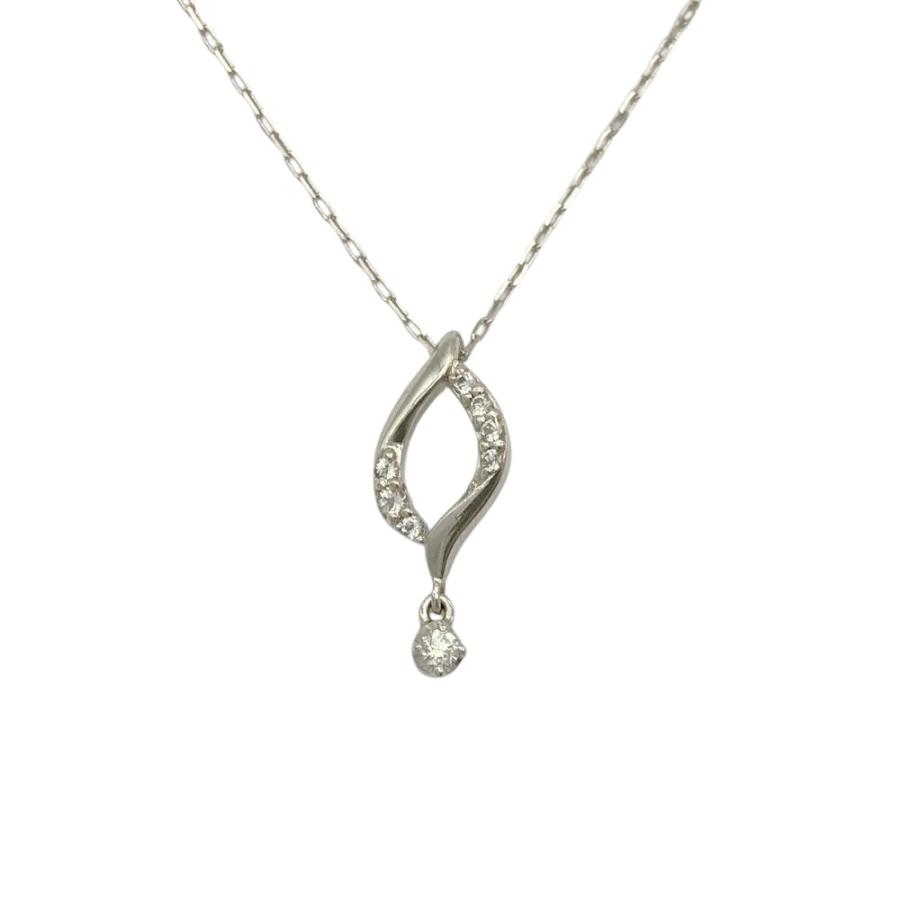 【限定値下げ！】4℃ ヨンドシー K10WG 一粒ダイヤ0.1ct ネックレス ヨンドシー 4℃ デザイン ネックレス ダイヤモンド K10WG 1.2g ホワイト