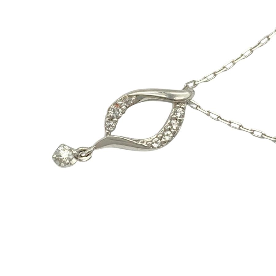 K10WG ホワイトゴールド ネックレス カラーダイヤ　約0.04ct ヨンドシー 4℃ デザイン ネックレス ダイヤモンド K10WG 1.2g ホワイト