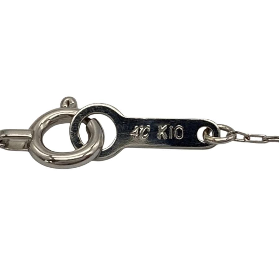 【限定値下げ！】4℃ ヨンドシー K10WG 一粒ダイヤ0.1ct ネックレス ヨンドシー 4℃ デザイン ネックレス ダイヤモンド K10WG 1.2g ホワイト