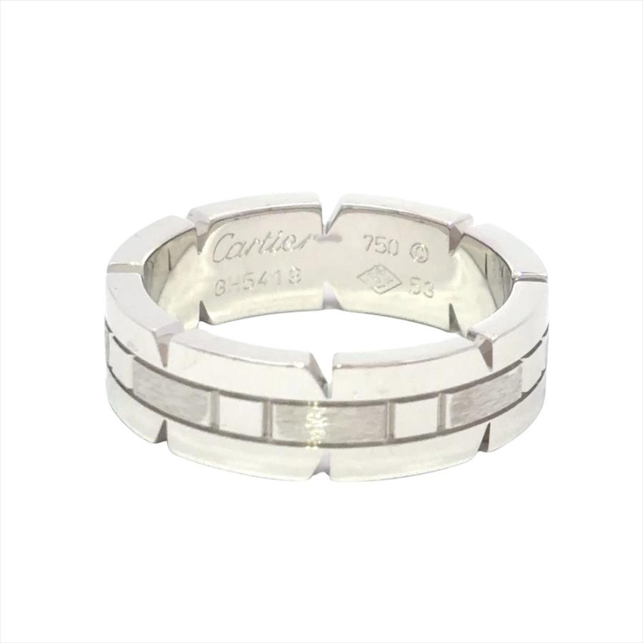 カルティエ Cartier タンクフランセーズ リング 指輪 #53 K18WG 9.3g ホワイトゴールド レディース_1