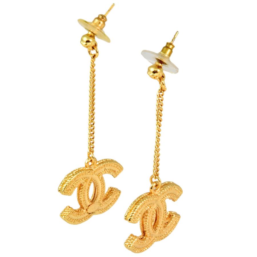 CHANEL シャネル ココマーク スイング チェーン ピアス メタル CHANEL シャネル ココマーク スイング チェーン ピアス メタル