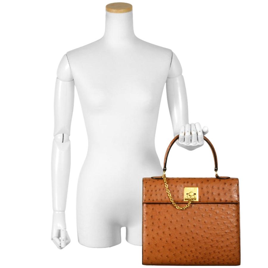 CELINE（セリーヌ） ヴィンテージ レザー ハンドバッグ オーストリッチ