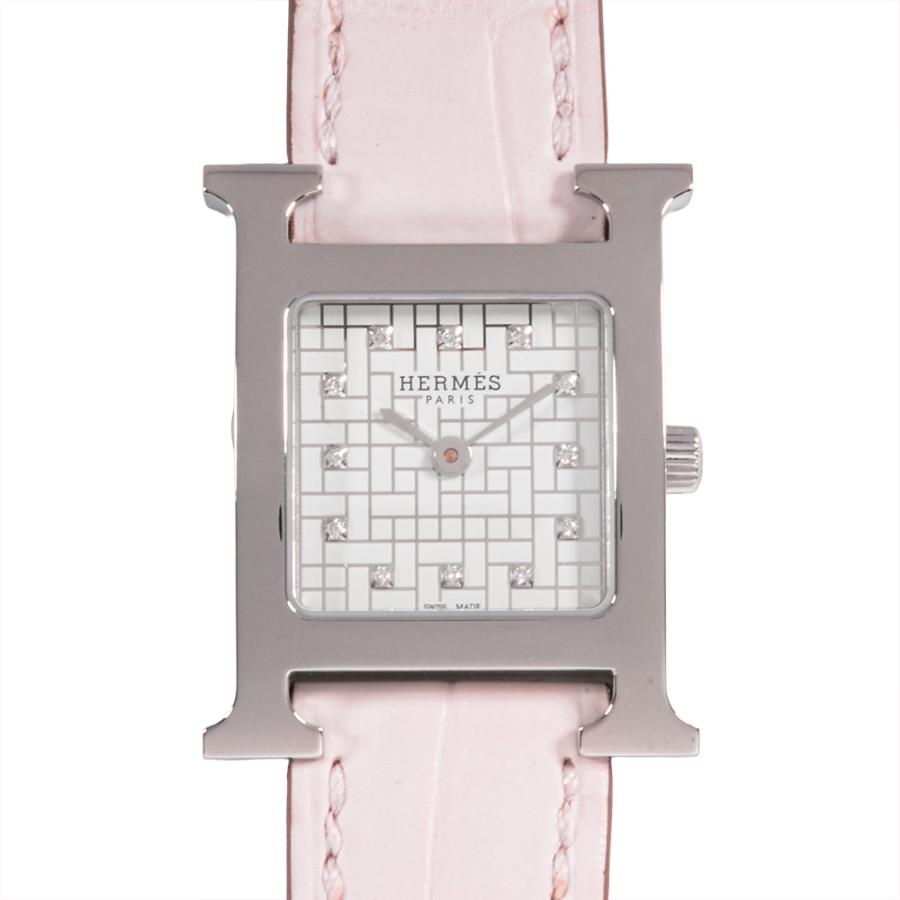 HERMES エルメス HH1.210C Hウォッチ 腕時計 クォーツ ホワイト文字盤  