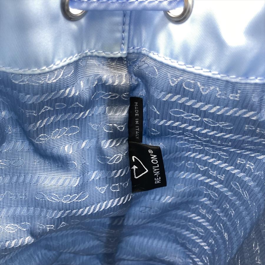 PRADA プラダ 巾着 ポーチ ナイロン 1NE369 ライトブルー リスト